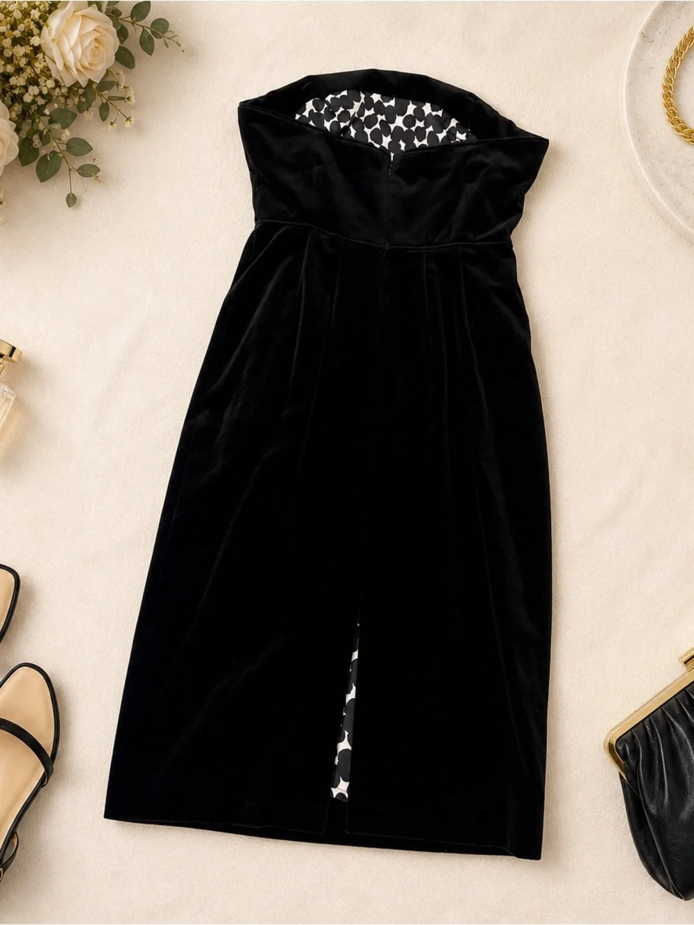 J.Crew Black Velvet Strapless Cocktail Dress NWT